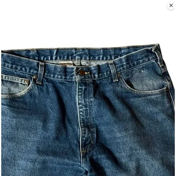 Carhartt Mens Relaxed Fit Blue Jeans 40x34 100% Cotton Denim Durable Workwear - Picture 3 of 4